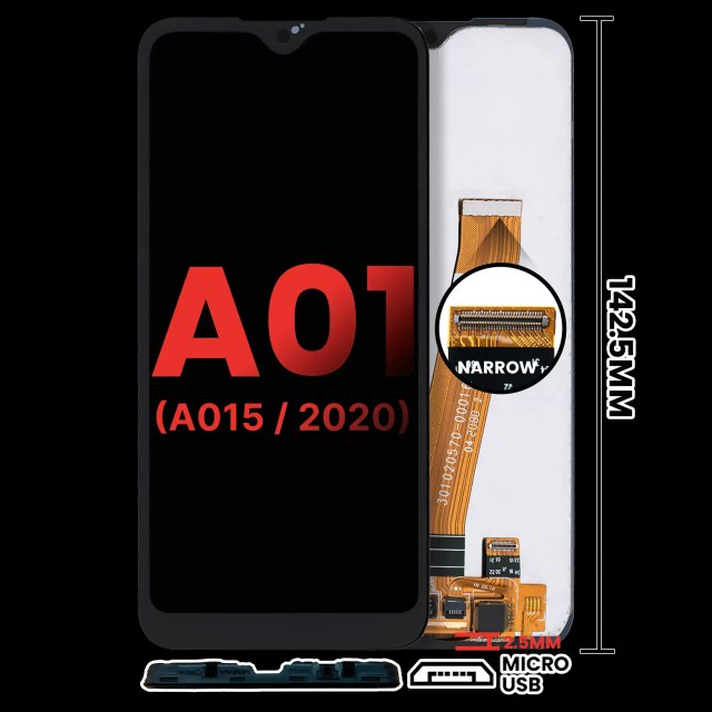 Display LCD completo senza Frame per Samsung Galaxy A01 4G (A015 / 2020) (Global Model) (Micro USB Frame) (tutti i colori)
