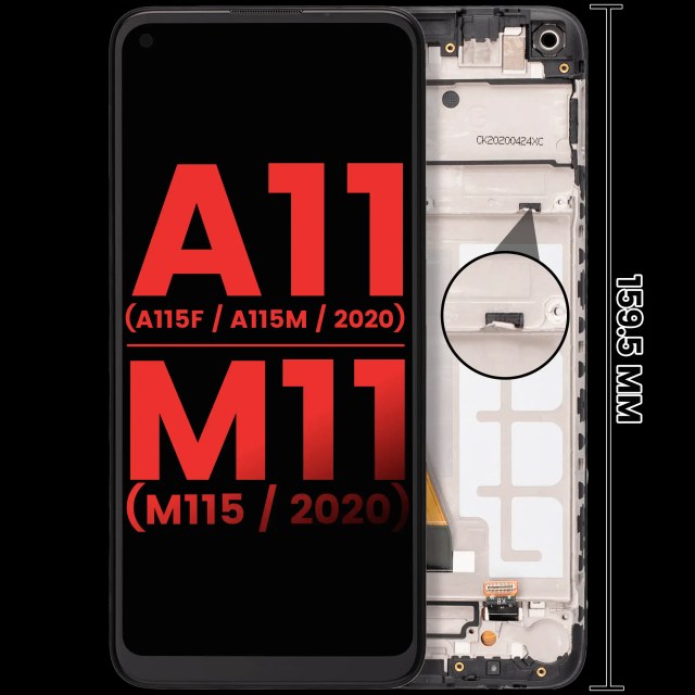 Display LCD completo con Frame per Samsung Galaxy A11 (A115F/ A115M / 2020) / M11 (M115 /2020) (International Version) (tutti i colori)