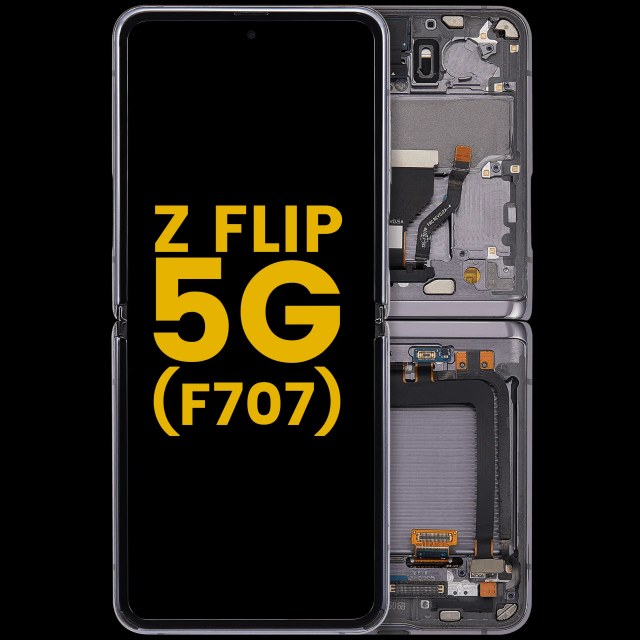 Inner Display OLED completo con Frame per Samsung Galaxy Z Flip 5G (F707) (Refurbished) (Mirror Nero)