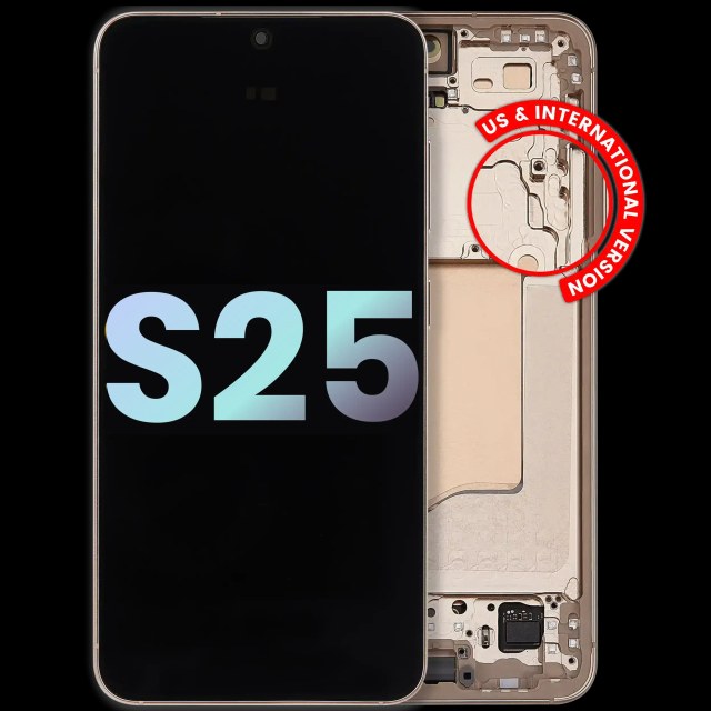 Display OLED completo con Frame per Samsung Galaxy S25 5G (US e International) (Service Pack) (Rosa Oro)