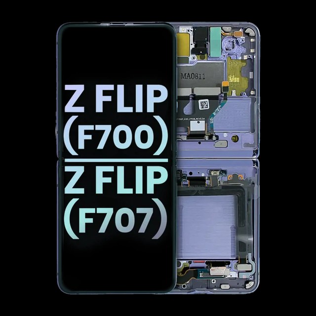 Inner Display OLED completo con Frame per Samsung Galaxy Z Flip 4G (F700) (Service Pack) (Mirror Viola)