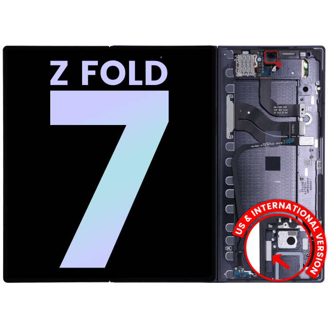 Inner Display OLED completo con Frame per Samsung Galaxy Z Fold 7 5G (US e International) (Service Pack) (Jet Nero)