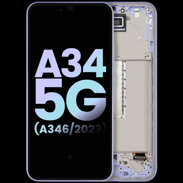 Display OLED completo con Frame compatibile per Samsung Galaxy A34 5G (A346 / 2023) (Service Pack) (Violet)
