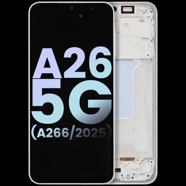 Display OLED completo con Frame compatibile per Samsung Galaxy A26 5G (A266 / 2025) (Service Pack) (Bianco)