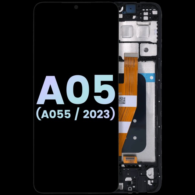 Display OLED completo con Frame compatibile per Samsung Galaxy A05 (A055 / 2023) (Service Pack) (Nero)