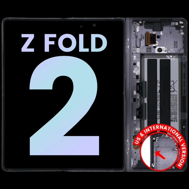 Inner Display OLED completo con Frame per Samsung Galaxy Z Fold 2 5G (US e International) (Service Pack) (Mystic Grigio)