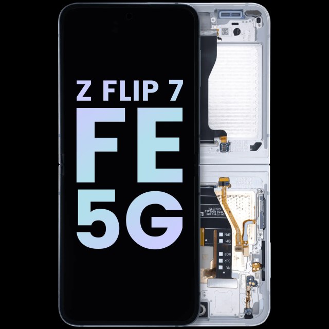Inner Display OLED completo con Frame per Samsung Galaxy Z Flip 7 FE 5G (Service Pack) (Bianco)