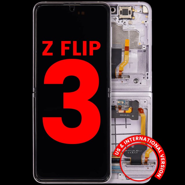 Inner Display OLED completo con Frame compatibile per Samsung Galaxy Z Flip 3 5G (F711) (US e International) (Lavanda)