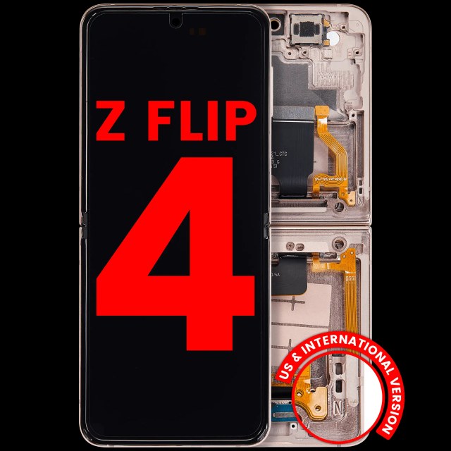 Inner Display OLED completo con Frame compatibile per Samsung Galaxy Z Flip 4 5G (F721) (US e International Version) (Rosa Oro)