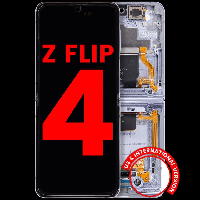 Inner Display OLED completo con Frame compatibile per Samsung Galaxy Z Flip 4 5G (F721) (US e International Version) (Blu)