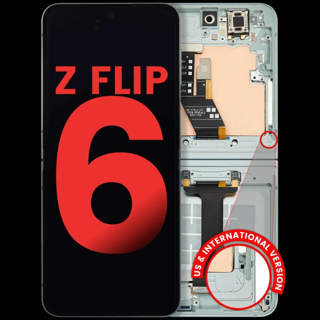 Inner Display OLED completo con Frame compatibile per Samsung Galaxy Z Flip 6 5G (F741) (US e International) (Mint)