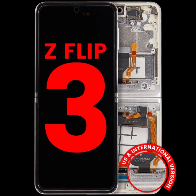 Inner Display OLED completo con Frame compatibile per Samsung Galaxy Z Flip 3 5G (F711) (US e International) (Cream)