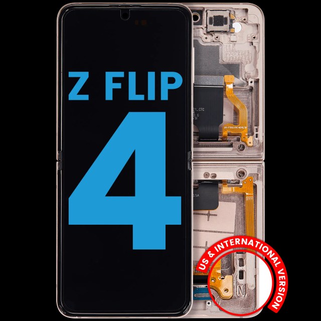 Inner Display OLED completo con Frame compatibile per Samsung Galaxy Z Flip 4 5G (F721) (US e International Version) (Rosa Oro)