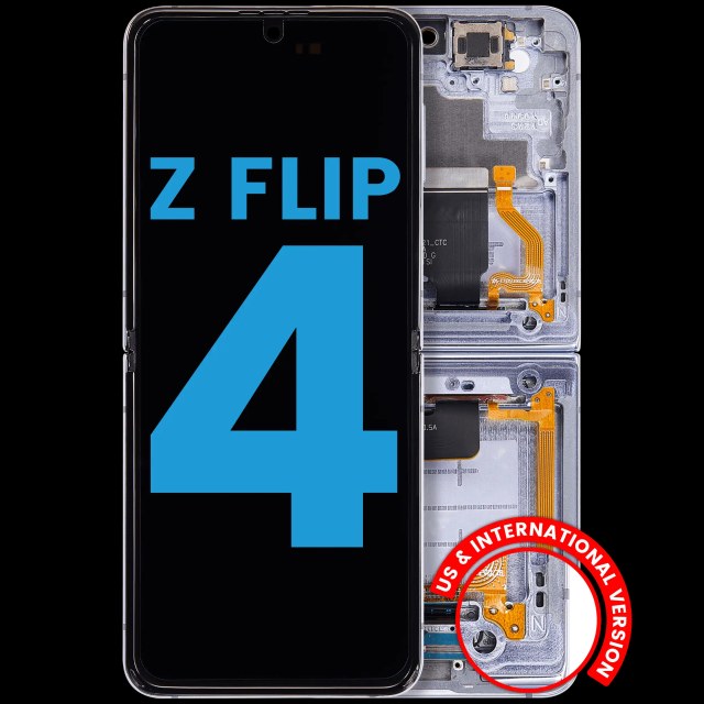Inner Display OLED completo con Frame compatibile per Samsung Galaxy Z Flip 4 5G (F721) (US e International Version) (Blu)