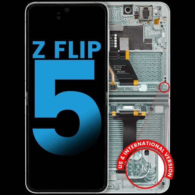 Inner Display OLED completo con Frame compatibile per Samsung Galaxy Z Flip 5 5G (F731) (US e International) (Mint)