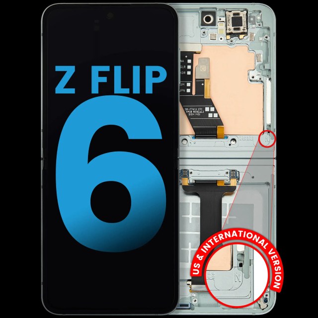 Inner Display OLED completo con Frame compatibile per Samsung Galaxy Z Flip 6 5G (F741) (US e International) (Mint)
