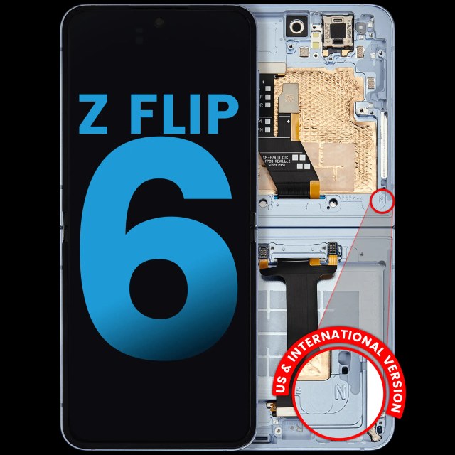 Inner Display OLED completo con Frame compatibile per Samsung Galaxy Z Flip 6 5G (F741) (US e International) (Blu)