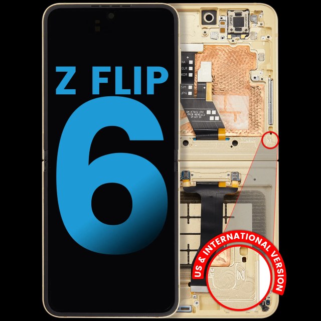 Inner Display OLED completo con Frame compatibile per Samsung Galaxy Z Flip 6 5G (F741) (US e International) (Giallo)
