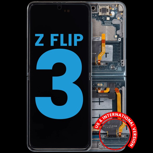 Inner Display OLED completo con Frame compatibile per Samsung Galaxy Z Flip 3 5G (F711) (US e International) (Verde)