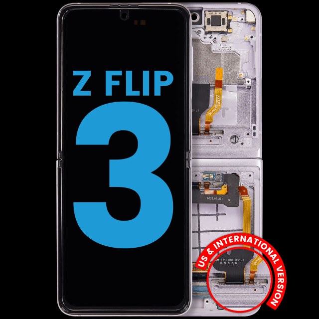 Inner Display OLED completo con Frame compatibile per Samsung Galaxy Z Flip 3 5G (F711) (US e International) (Lavanda)