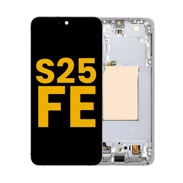 Display OLED completo con Frame per Samsung Galaxy S25 FE 5G (US e International Version) (Refurbished) (Bianco)