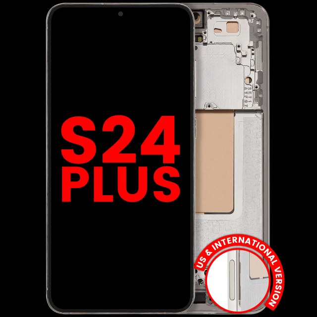 Display OLED completo con Frame compatibile per Samsung Galaxy S24 Plus 5G (US e International Version) (Amber Giallo)