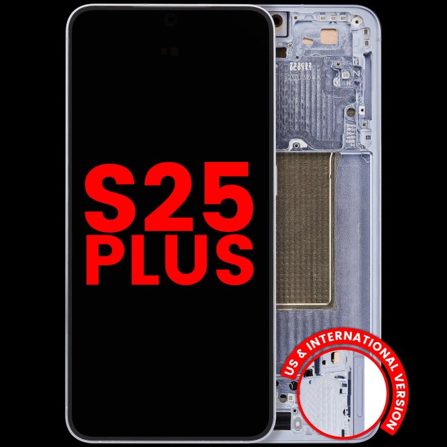 Display OLED completo con Frame per Samsung Galaxy S25 Plus 5G (US e International Version) (Icy Blu)
