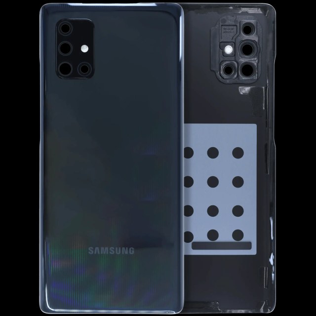 vetro cover posteriore con Vetro fotocamera Samsung Galaxy A71 5G (A716V / 2020) (Service Pack) (Prism Cube Nero)