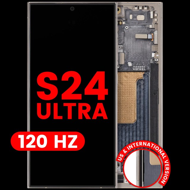 Display OLED completo con Frame per Samsung Galaxy S24 Ultra (US e International Version) (120Hz) (Titanio Grigio)