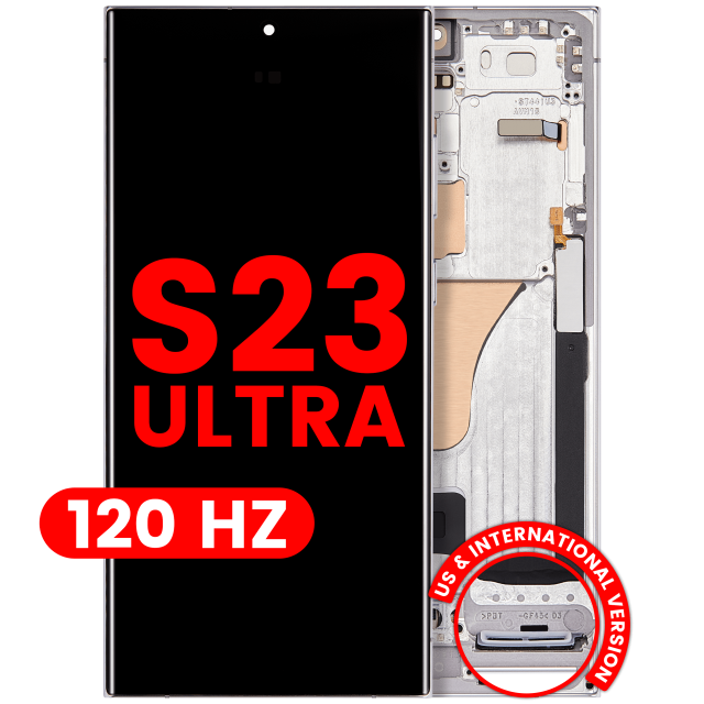 Display OLED completo con Frame per Samsung Galaxy S23 Ultra (US e International) (120Hz) (Blu cielo)