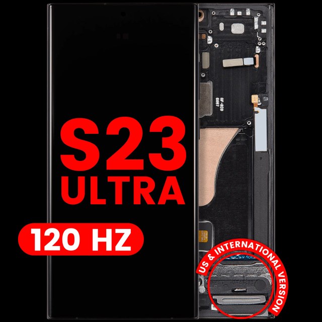 Display OLED completo con Frame per Samsung Galaxy S23 Ultra (US e International) (120Hz) (Grafite)