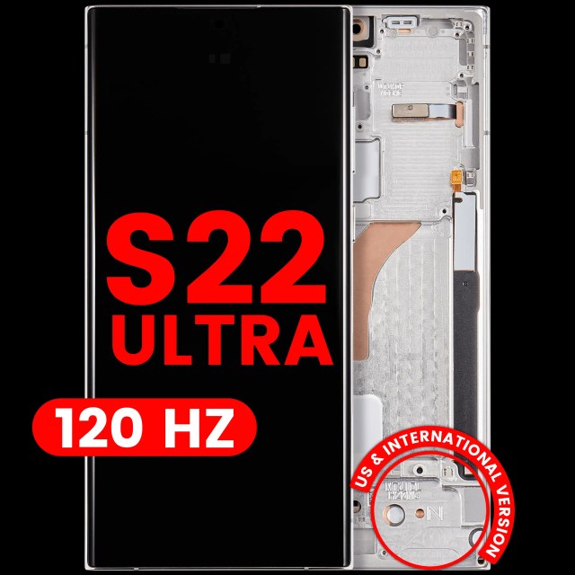 Display OLED completo con Frame per Samsung Galaxy S22 Ultra 5G (US e International Version) (120Hz) (Phantom Bianco)