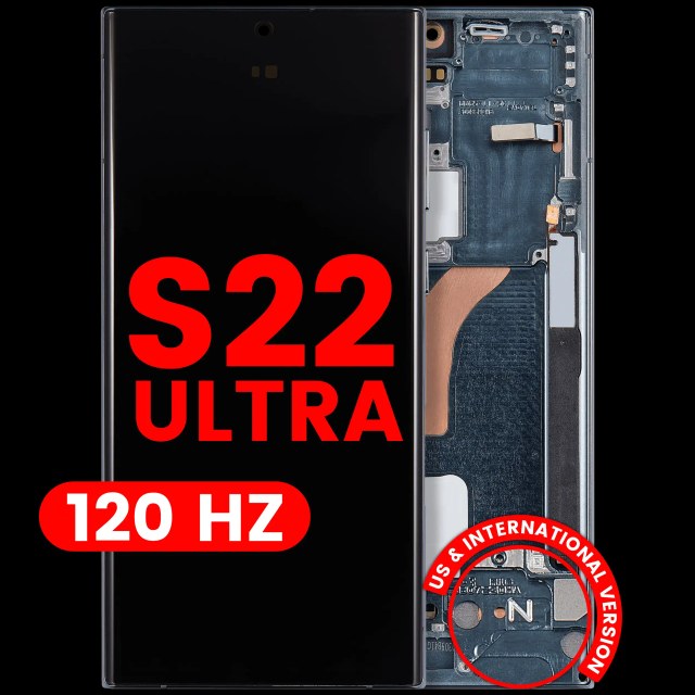 Display OLED completo con Frame per Samsung Galaxy S22 Ultra 5G (US e International Version) (120Hz) (Verde)