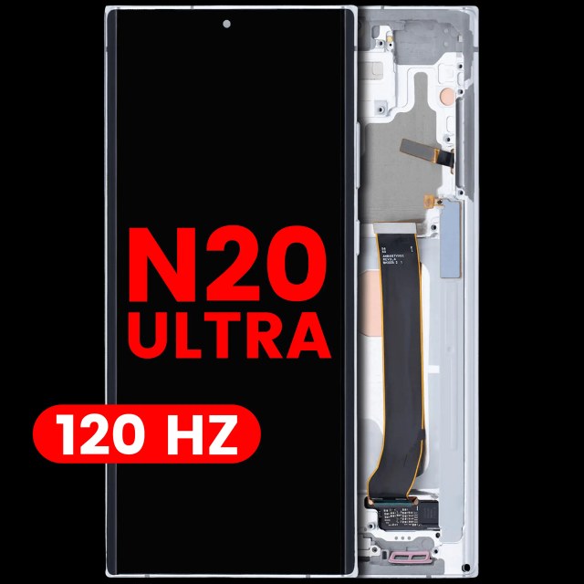 Display OLED completo con Frame per Samsung Galaxy Note 20 Ultra 5G (120Hz) (Mystic Bianco)