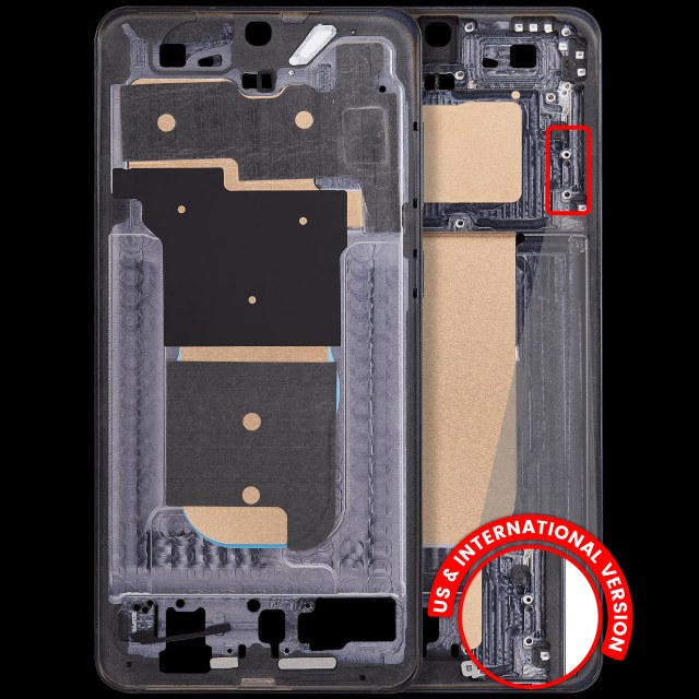 Frame centrale compatibile per Samsung Galaxy S25 Edge 5G (US e International Version) (Titanio Jetblack)