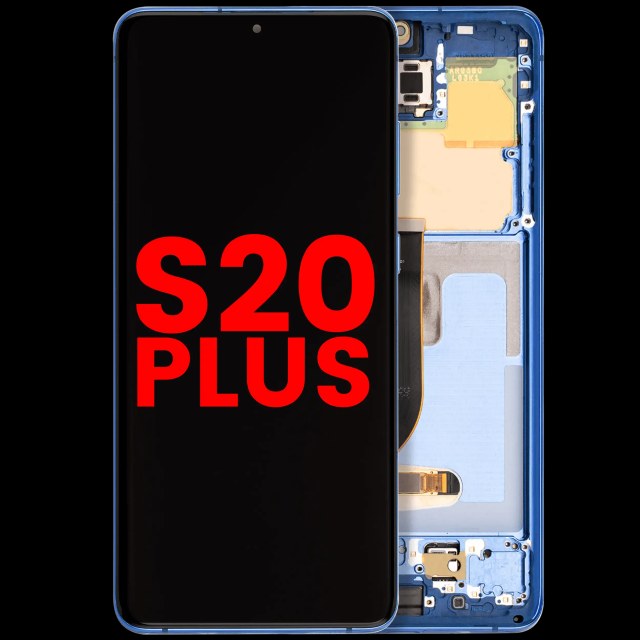 Display OLED completo con Frame per Samsung Galaxy S20 Plus 5G (Aura Blu)