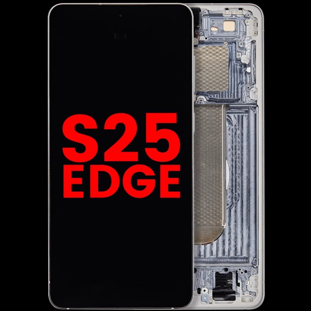 Display OLED completo con Frame per Samsung Galaxy S25 Edge (US e International Version) (Titanio Argento)