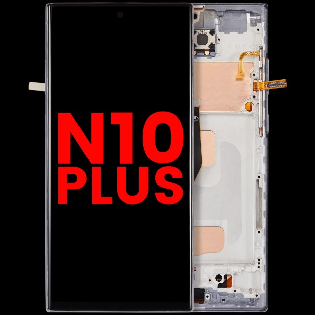 Display LCD completo con Frame (senza Fingerprint Sensore) per Samsung Galaxy Note 10 Plus (Aura Nero)