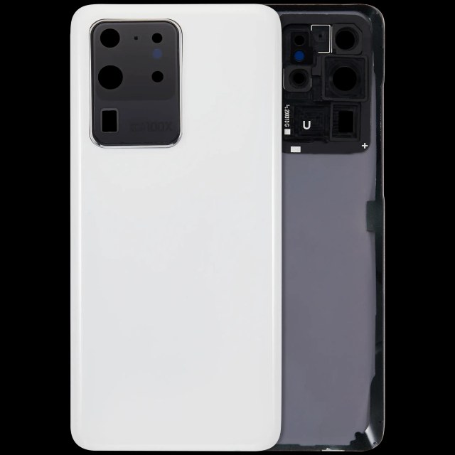vetro cover posteriore con Vetro fotocamera per Samsung Galaxy S20 Ultra 5G (No Logo) (Bianco nuvola)