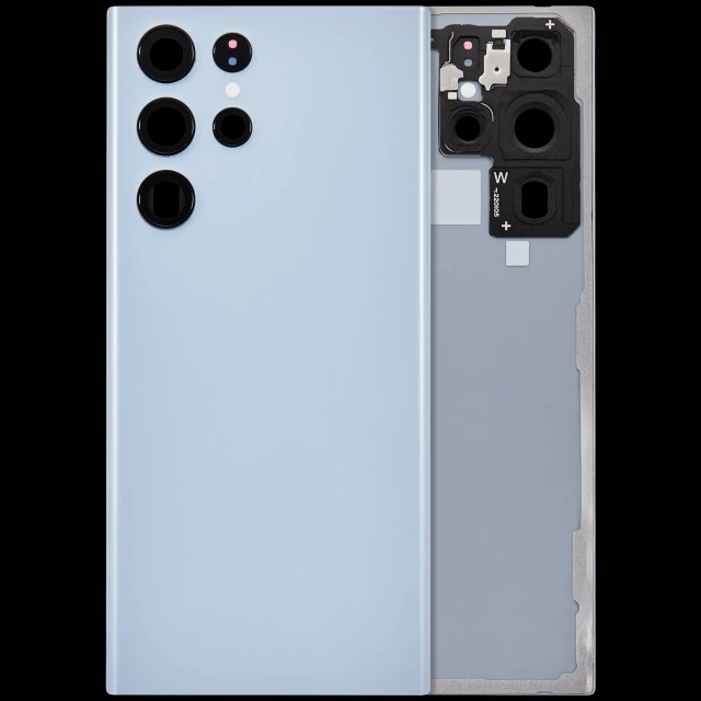 vetro cover posteriore con Vetro fotocamera per Samsung Galaxy S22 Ultra 5G (No Logo) (Blu cielo)