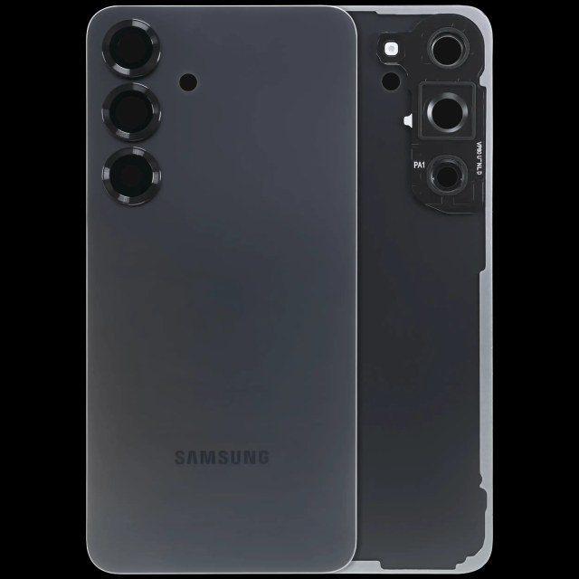 vetro cover posteriore con Vetro fotocamera per Samsung Galaxy S25 5G (Service Pack) (Blu Nero)