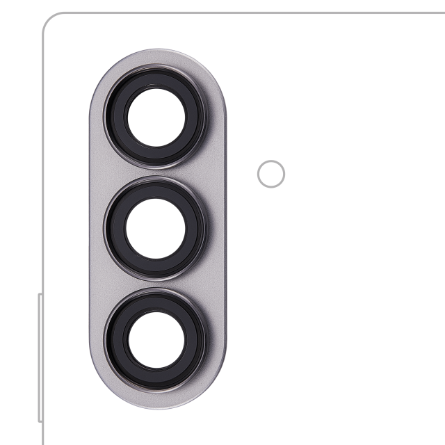 Lente fotocamera posteriore con Cornice Ring per Samsung Galaxy Z Fold 7 (F966) (Argento Shadow)