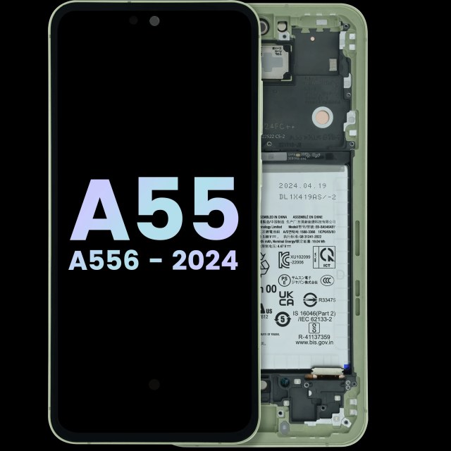 Display OLED completo con Frame per Samsung Galaxy A55 (A556 / 2024) (Service Pack) (Lemon)