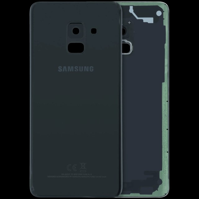 Cover posteriore con Vetro fotocamera compatibile per Samsung Galaxy A8 (A530) (Service Pack) (Nero)