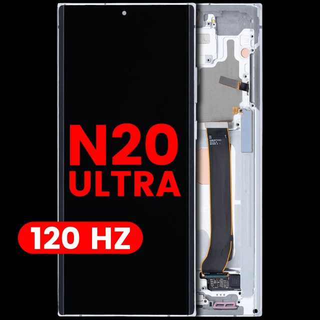 Display OLED completo con Frame per Samsung Galaxy Note 20 Ultra 5G (120Hz) (Mystic Bianco)