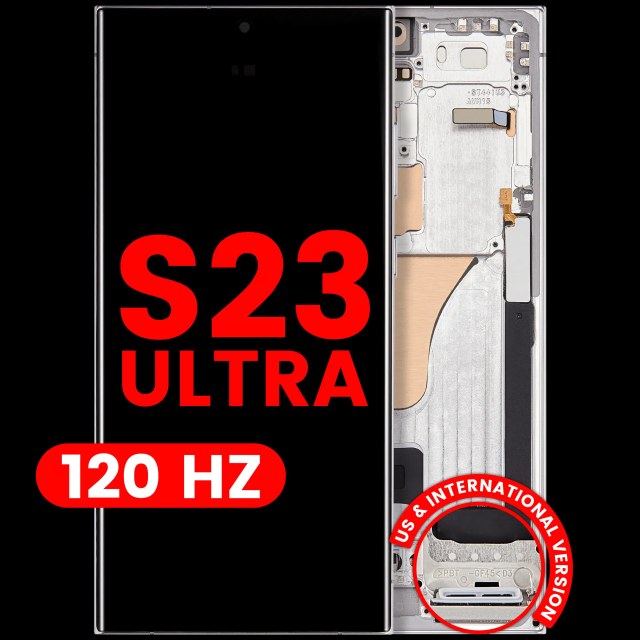 Display OLED completo con Frame per Samsung Galaxy S23 Ultra (US e International) (120Hz) (Blu cielo)