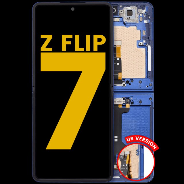 Inner Display OLED completo con Frame compatibile per Samsung Galaxy Z Flip 7 5G (US Version) (Refurbished) (Blu Shadow)