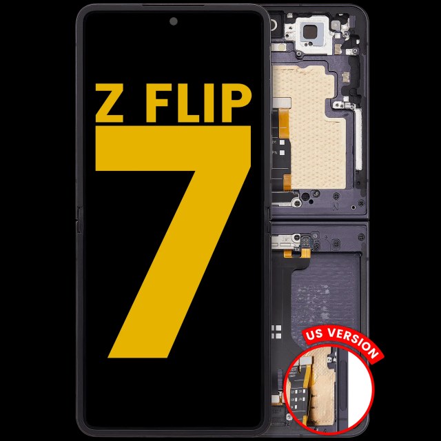 Inner Display OLED completo con Frame compatibile per Samsung Galaxy Z Flip 7 5G (US Version) (Refurbished) (Jet Nero)