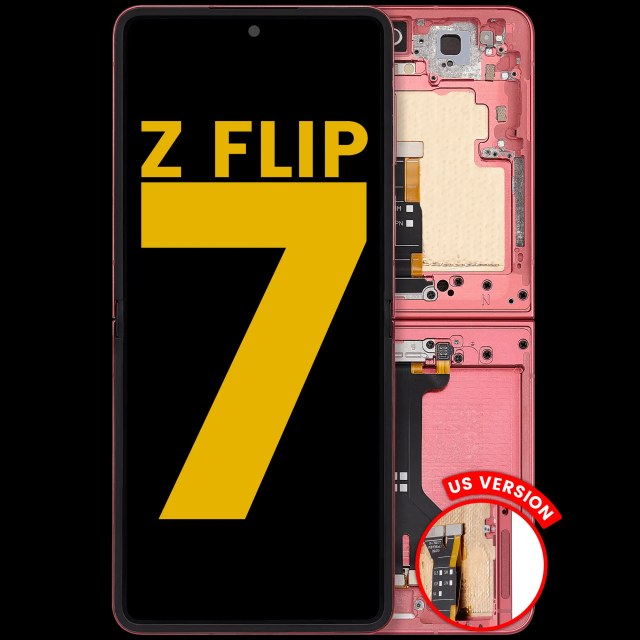 Inner Display OLED completo con Frame compatibile per Samsung Galaxy Z Flip 7 5G (US Version) (Refurbished) (Coral Rosso)