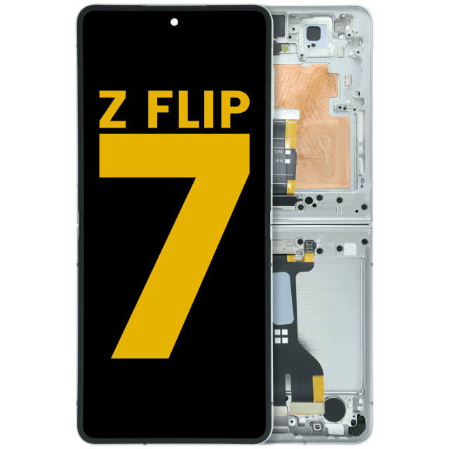Inner Display OLED completo con Frame per Samsung Galaxy Z Flip 7 5G (US Version) (Refurbished) (Bianco)